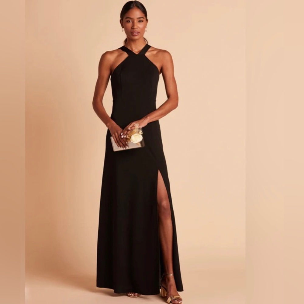 NWT Birdy Grey Dress GENE DRESS CREPE BLACK Small Formal Gown Wedding Bridesmaid